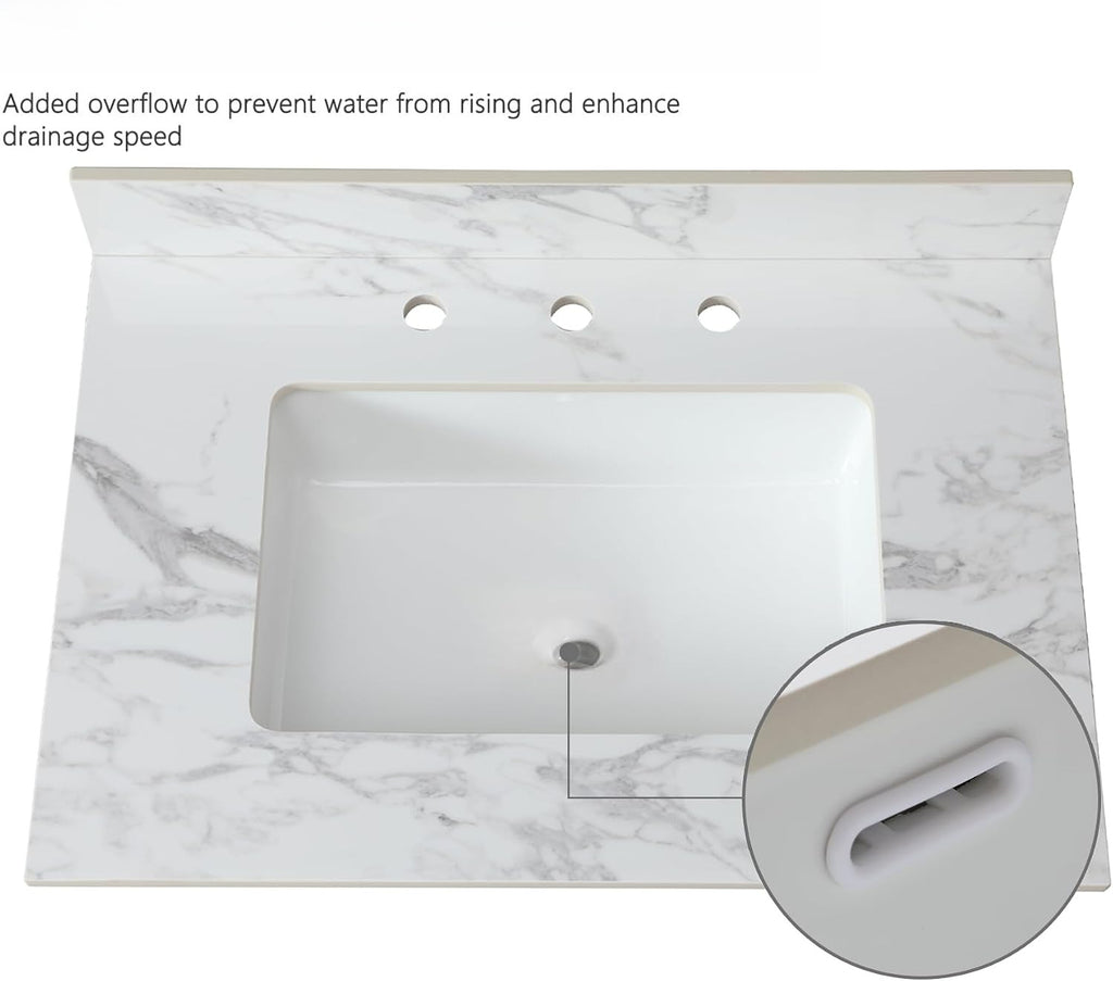 31x22" Marble Vanity Top with Sink