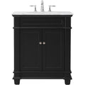 30" Bathroom Vanity Carrara Marble Black