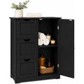 3-Drawer Freestanding Bathroom Cabinet Black