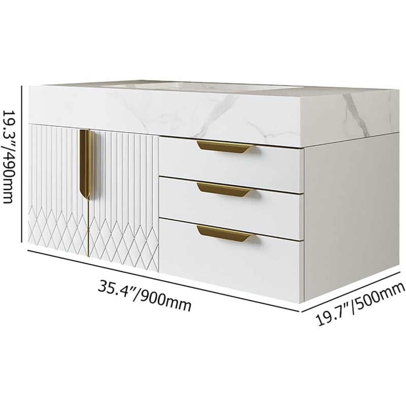 35.4" Bathroom Vanity White