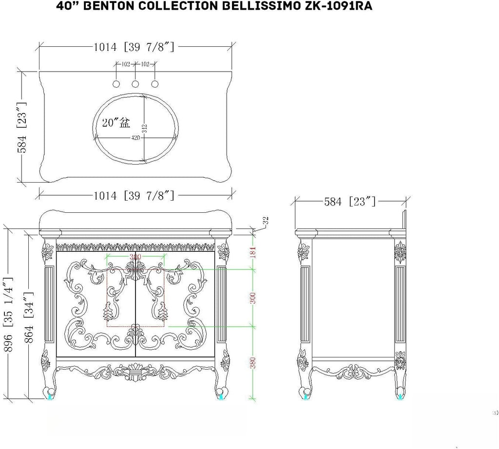 40" Carrara Marble Vanity