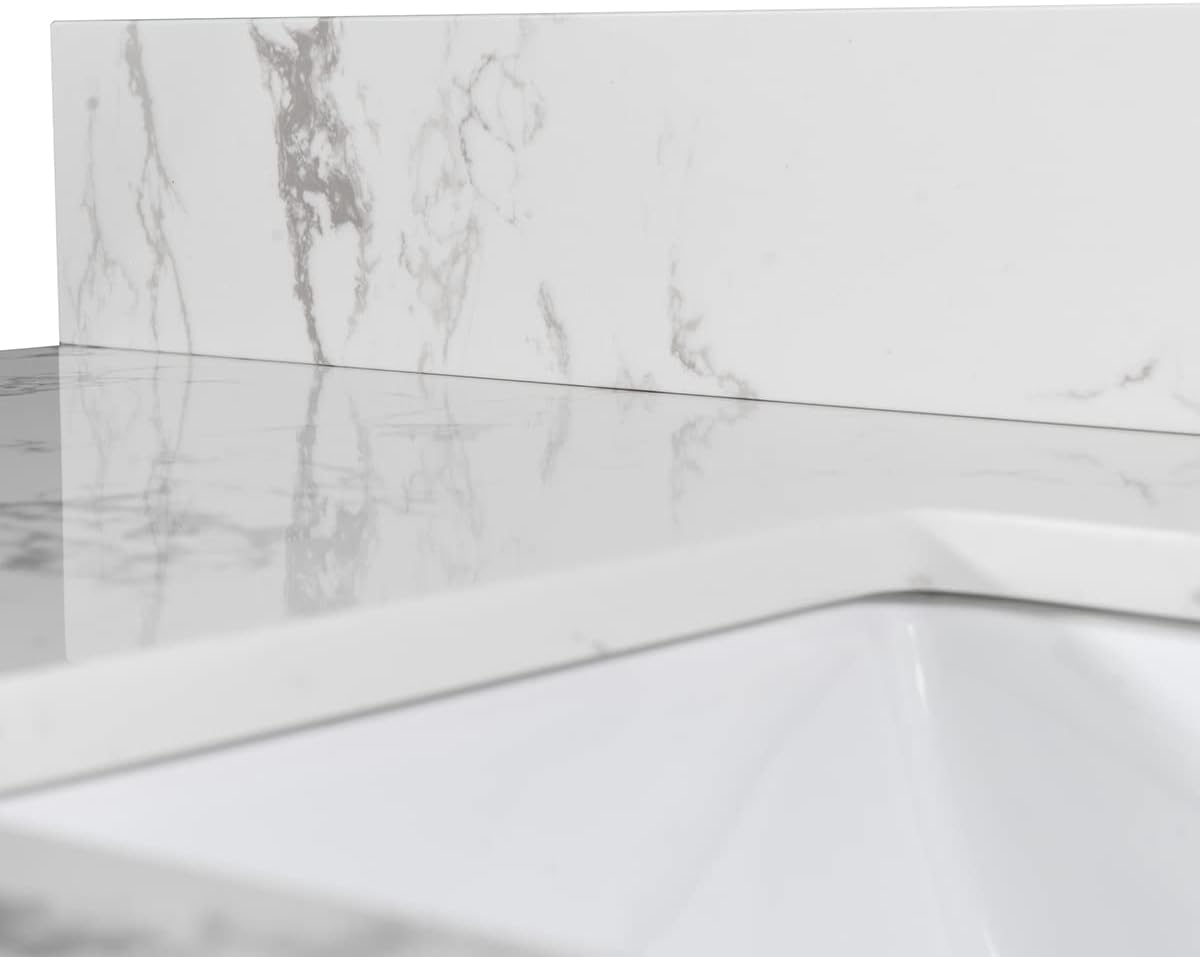 43" Carrara Marble Vanity Top with Sink