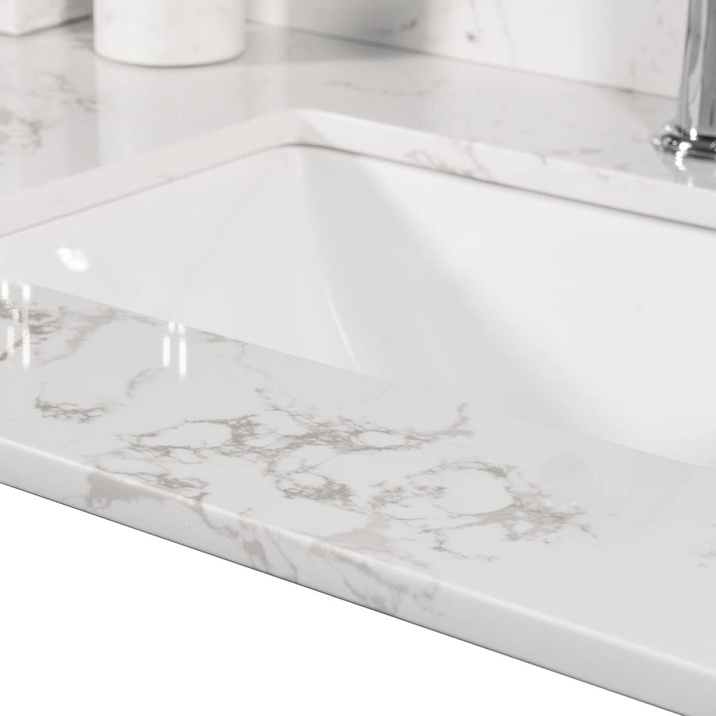 43" Carrara Marble Vanity Top with Sink