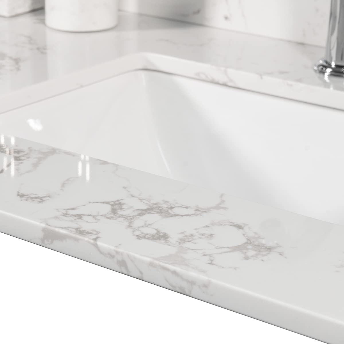 43" Carrara Marble Vanity Top with Sink