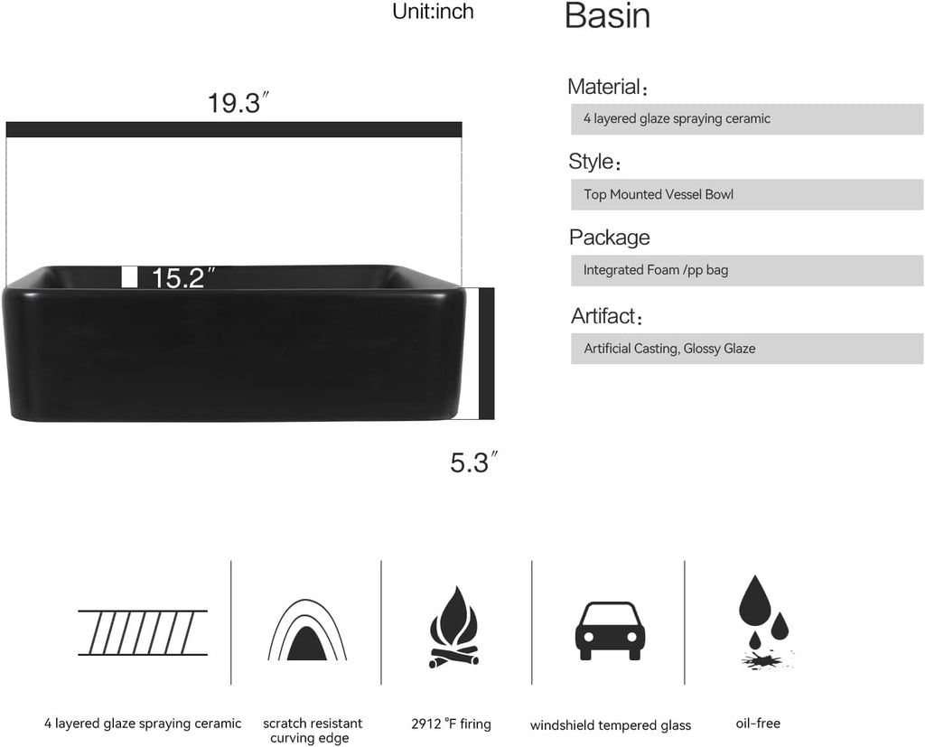 28" Floating Bathroom Vanity Black