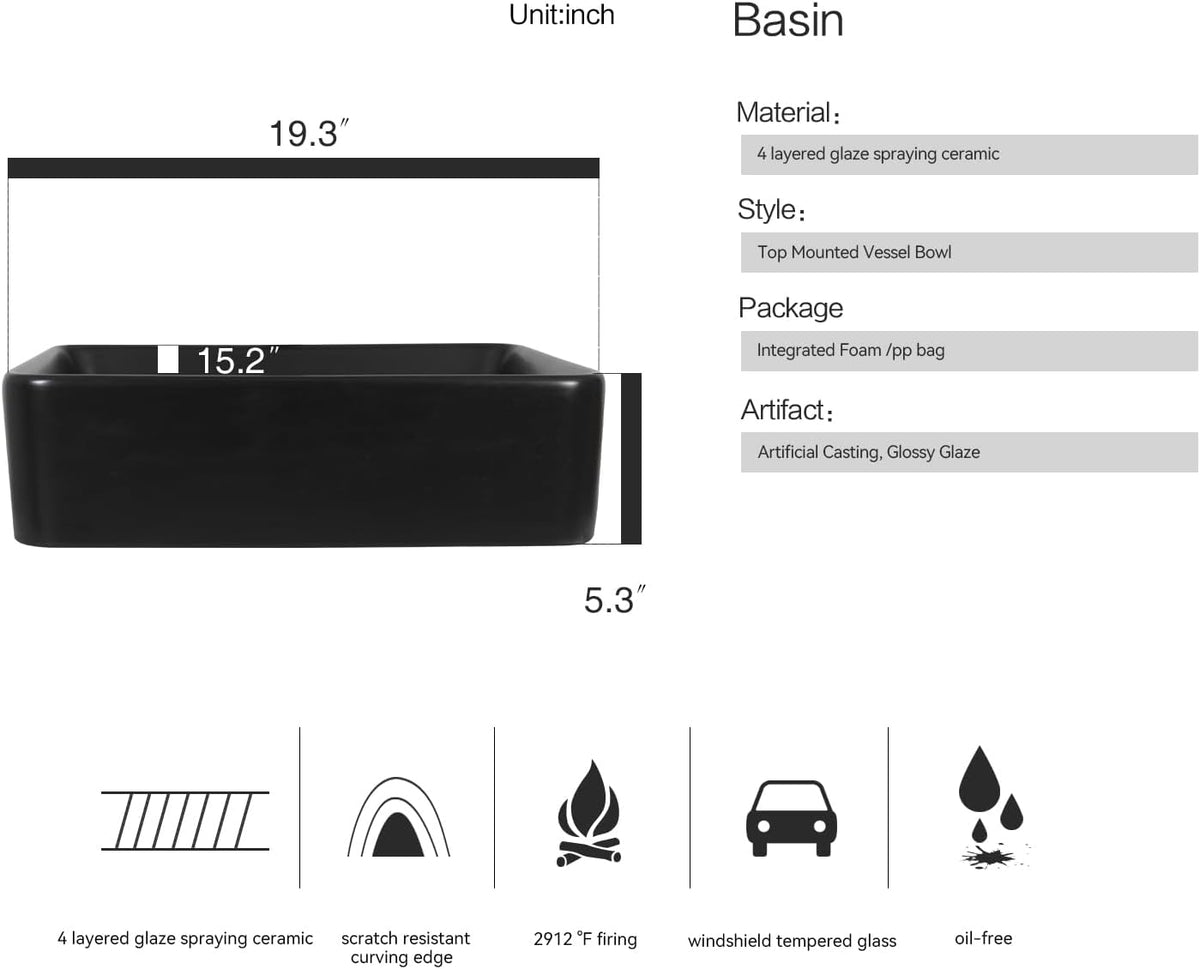 28" Floating Bathroom Vanity Black