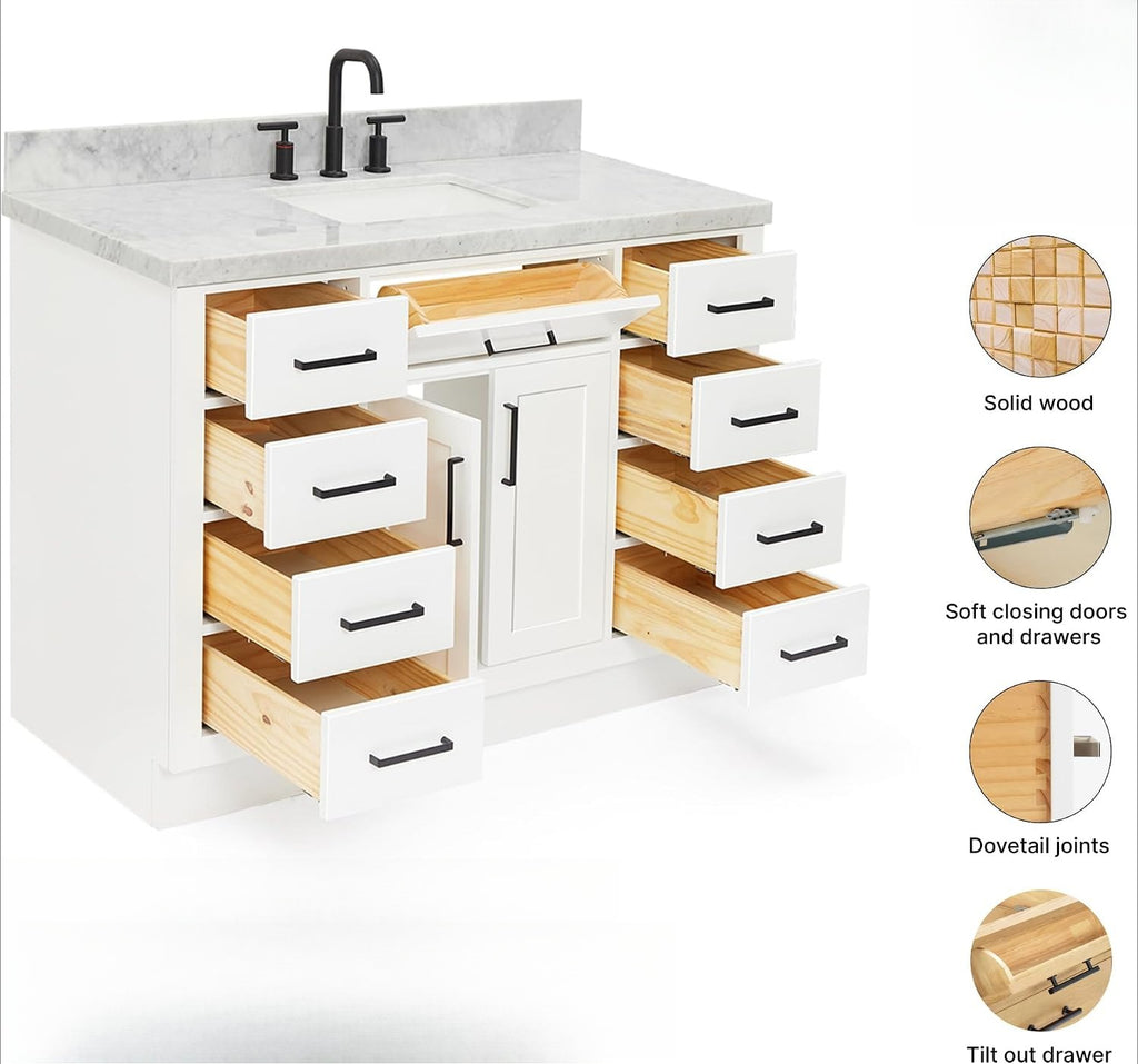48" Bathroom Vanity White