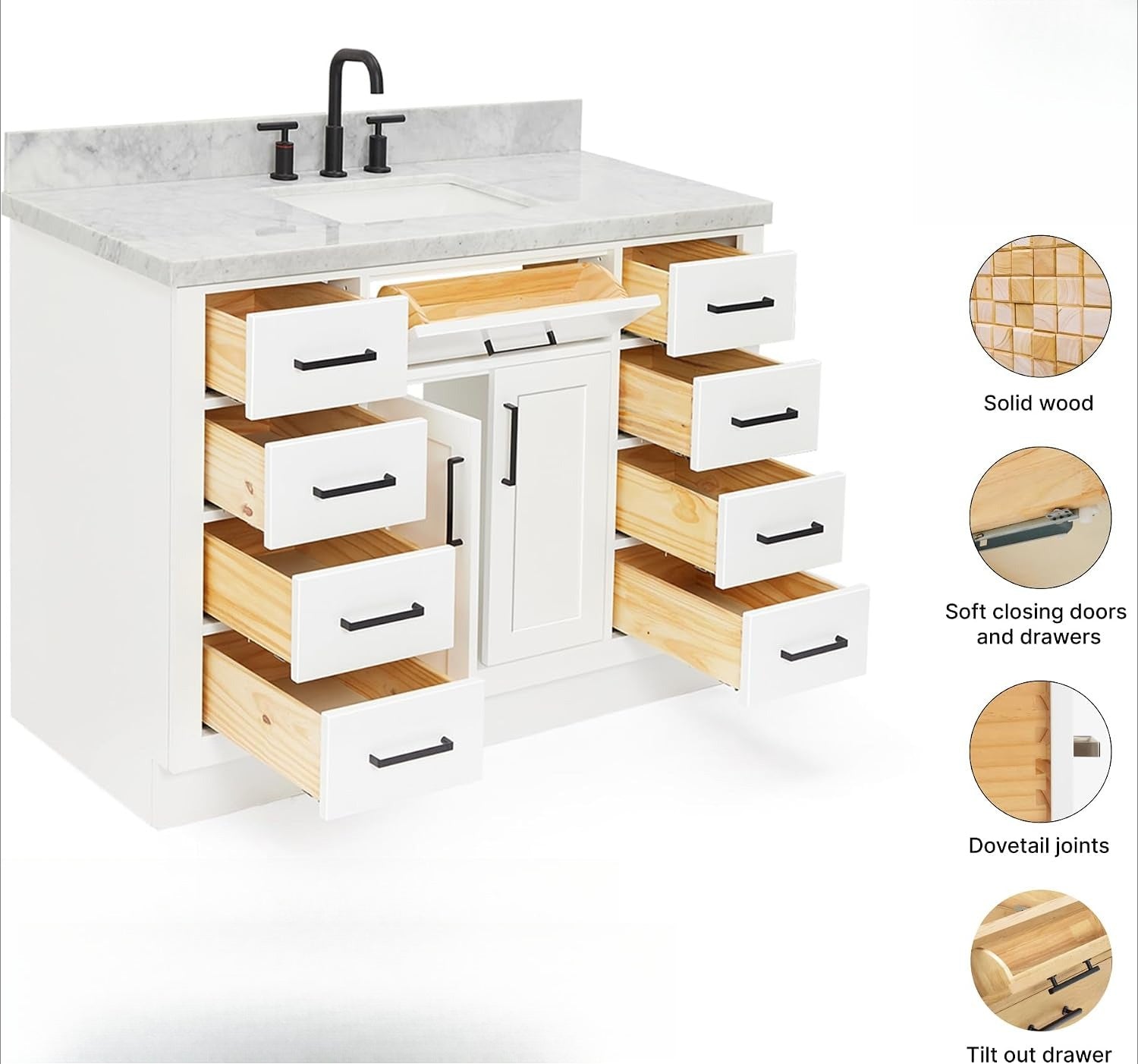 48" Bathroom Vanity White