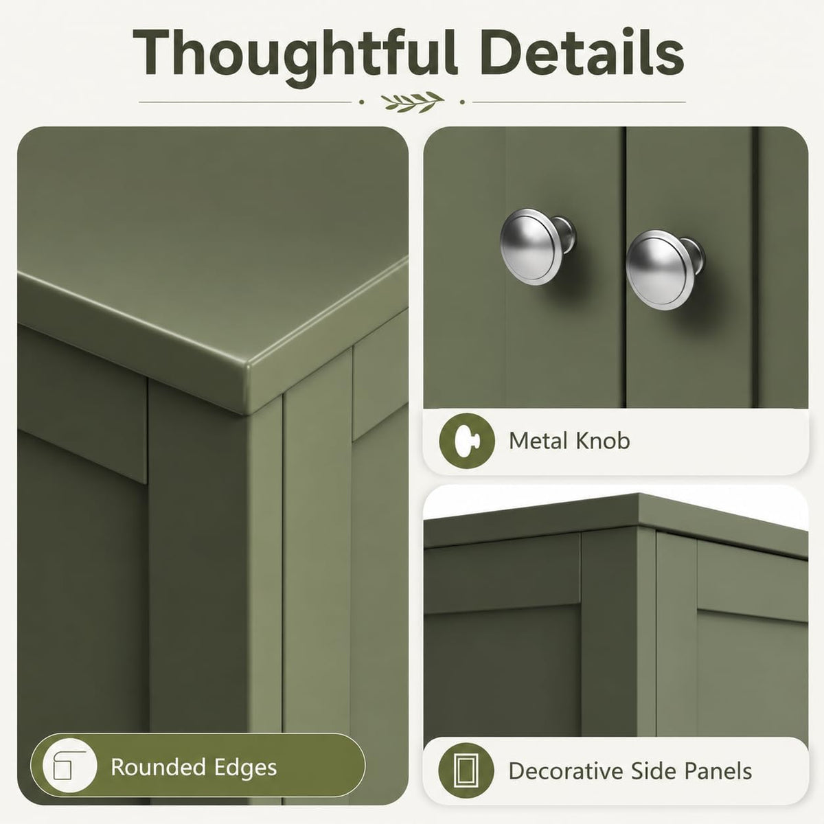 4-Door Bathroom Cabinet Pale Green