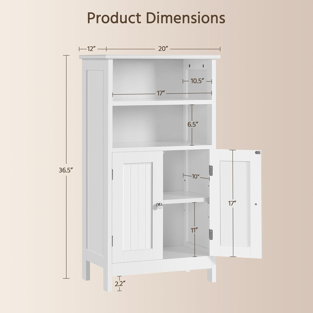Beadboard Door Bathroom Cabinet White