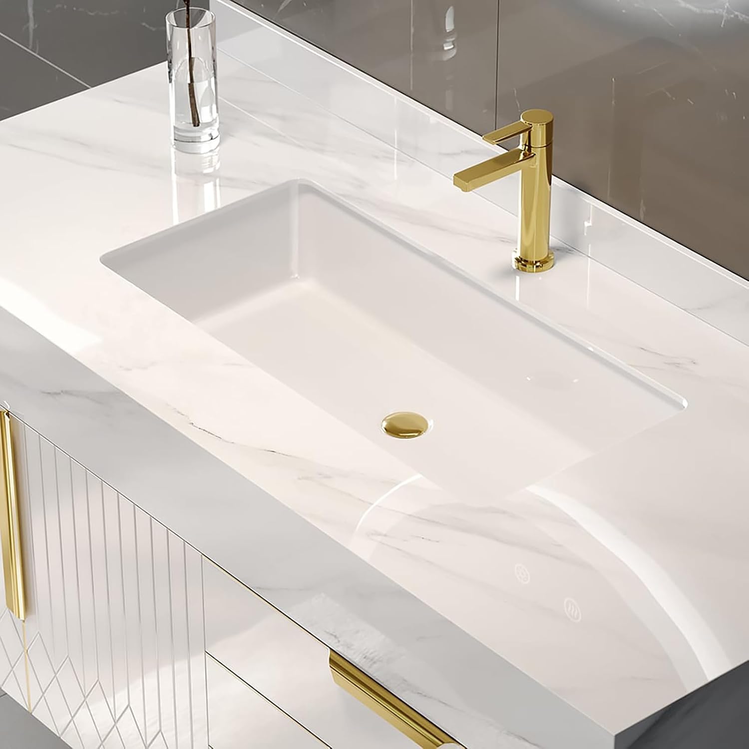 35.4" Bathroom Vanity White