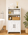 Farmhouse Slim Bathroom Storage Cabinet White