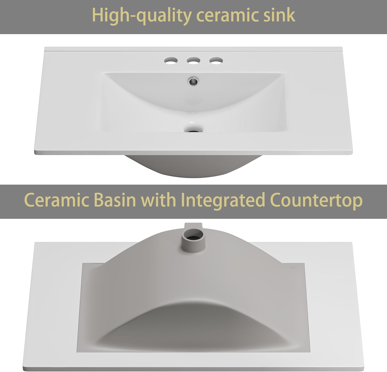 30" Freestanding Bathroom Vanity White