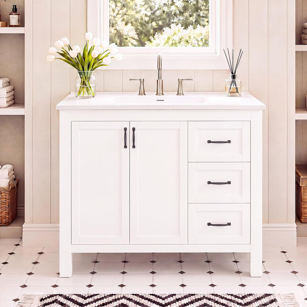 40" Single Sink Bathroom Vanity White