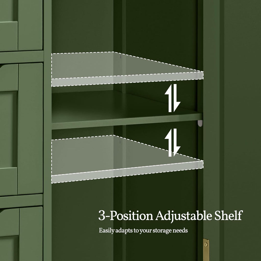 3-Drawer Bathroom Cabinet Green
