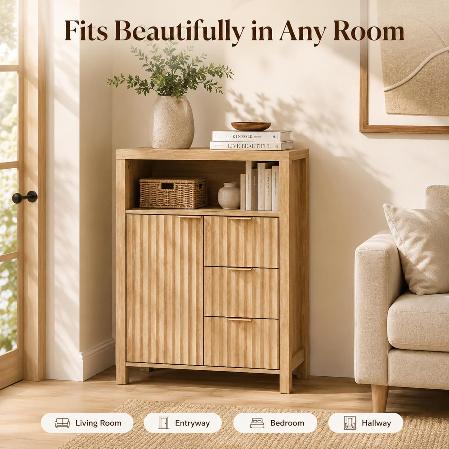 Slim Bathroom Storage Cabinet Oak
