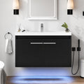 32" LED Floating Bathroom Vanity Black