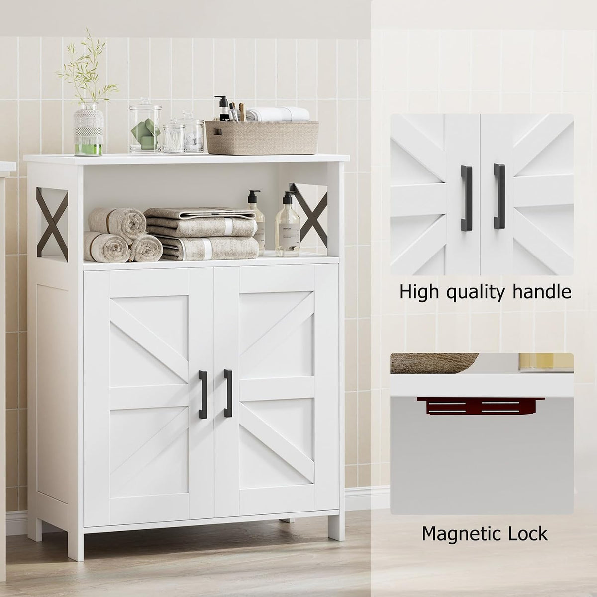 Farmhouse Bathroom Floor Cabinet