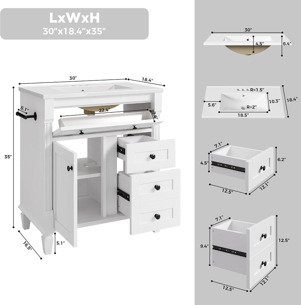 30" Bathroom Vanity with Sink