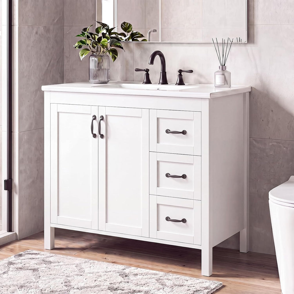 40" Single Sink Bathroom Vanity White