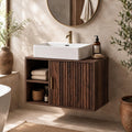 24" Floating Bathroom Vanity Dark Walnut