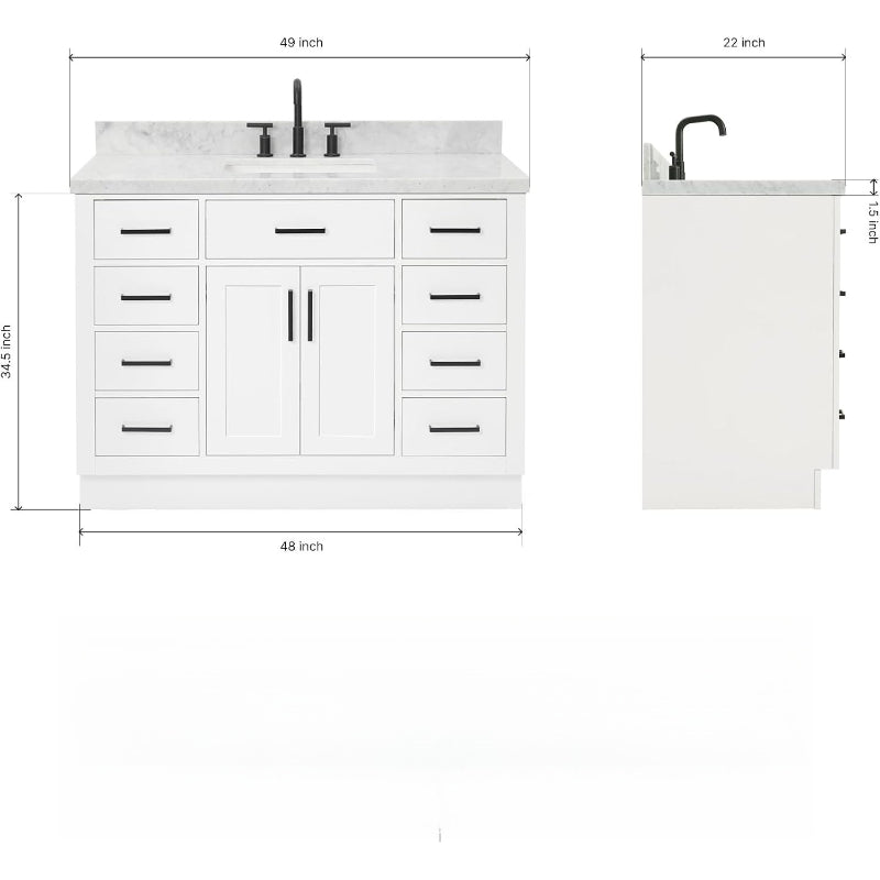 48" Bathroom Vanity White