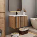 30" Floating Bathroom Vanity Mixed Natural
