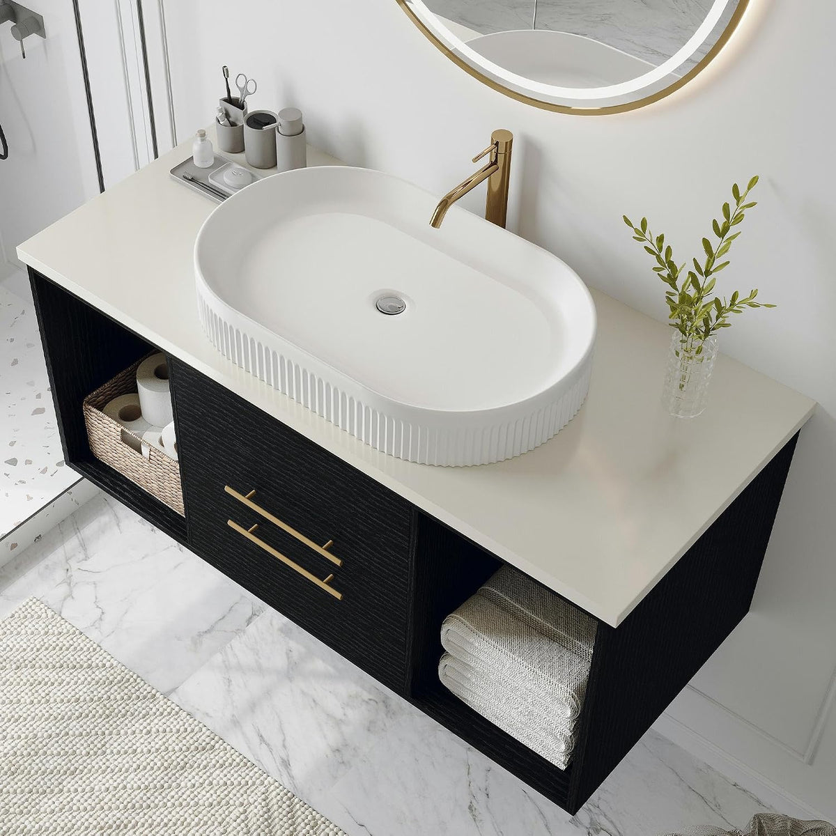 40" Floating Bathroom Vanity Black