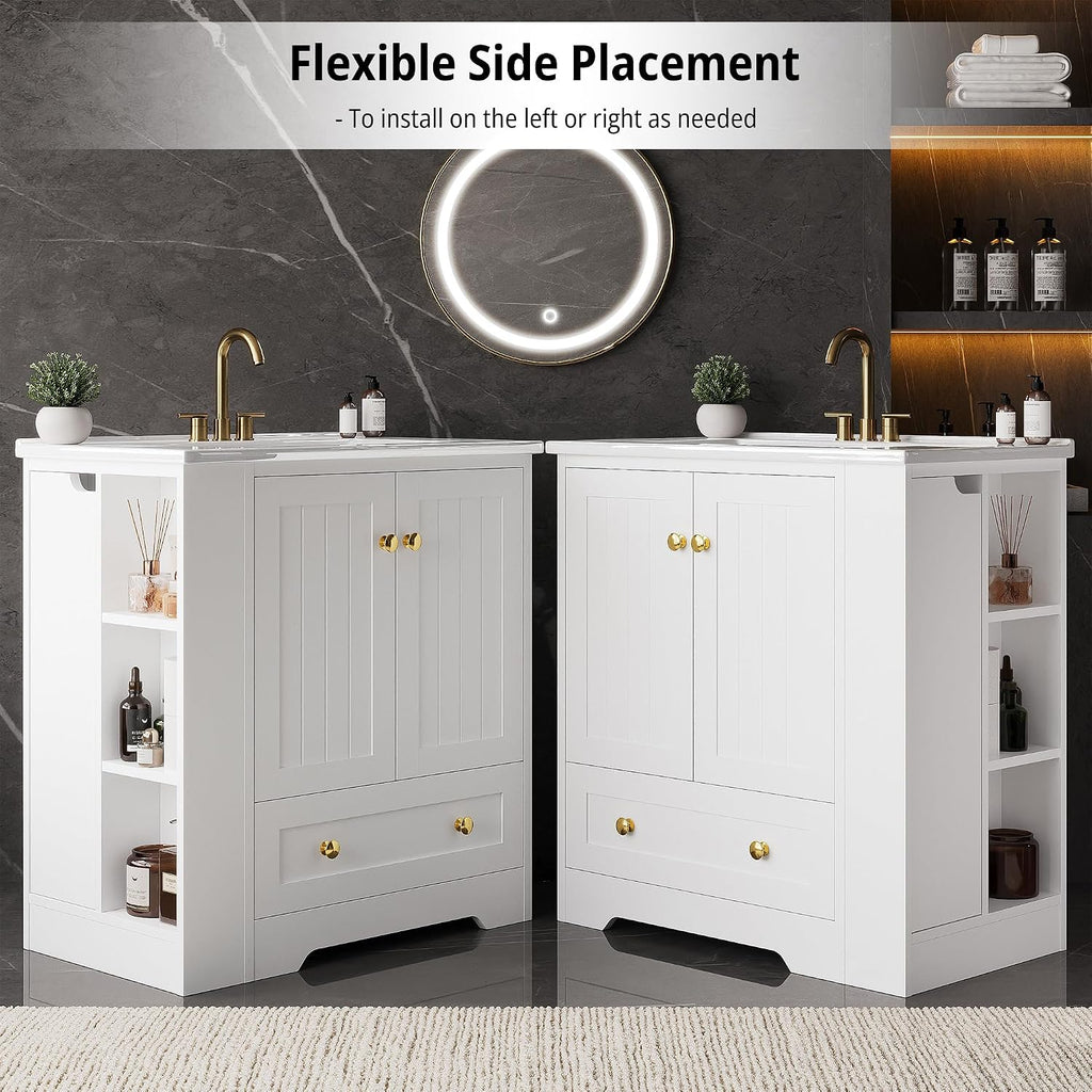 30" Bathroom Vanity White