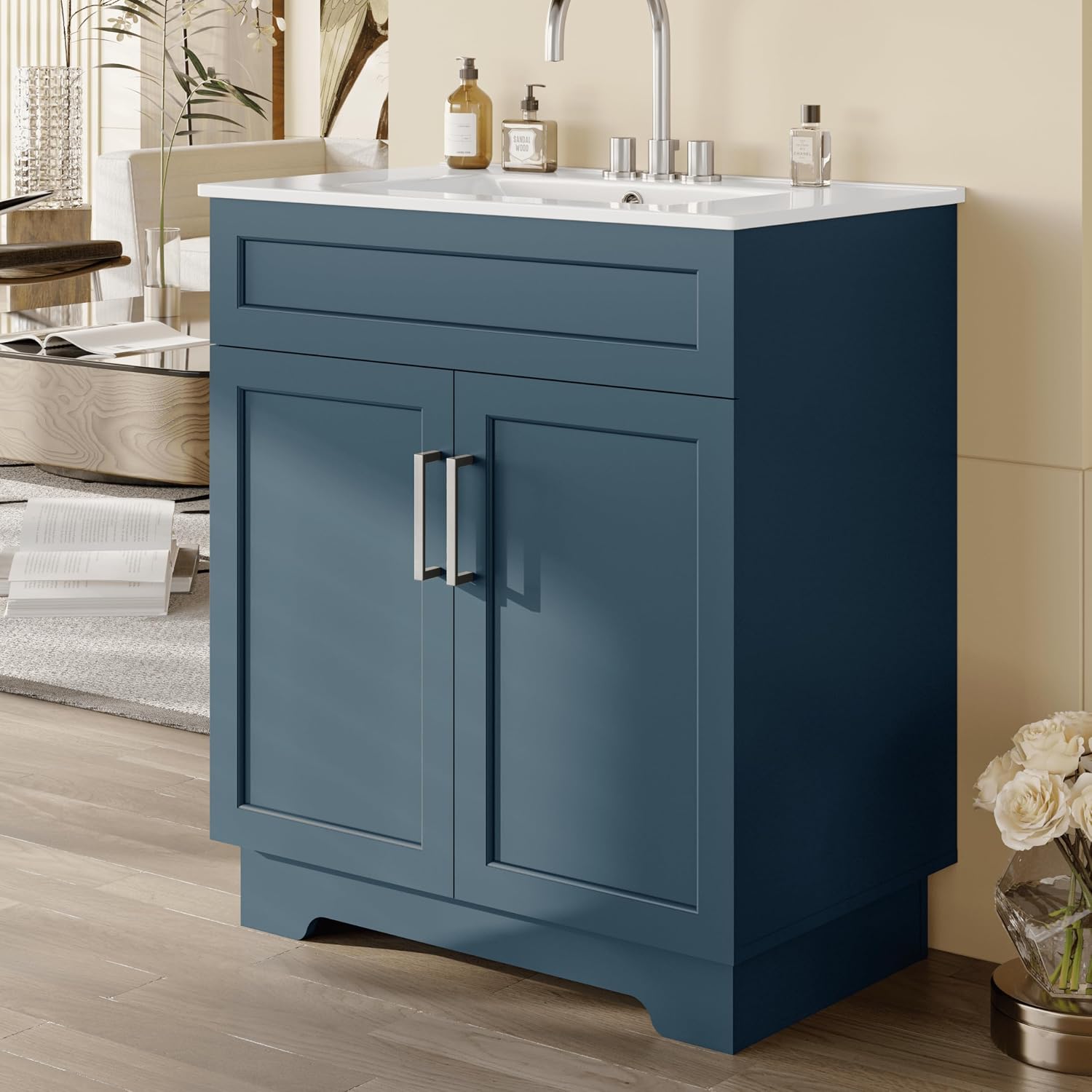 30" Freestanding Bathroom Vanity Blue