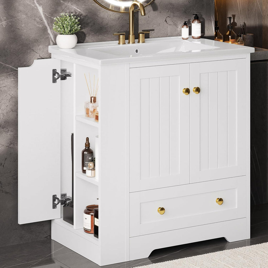 30" Bathroom Vanity White