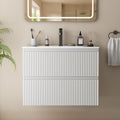 24" Fluted Floating Bathroom Vanity White