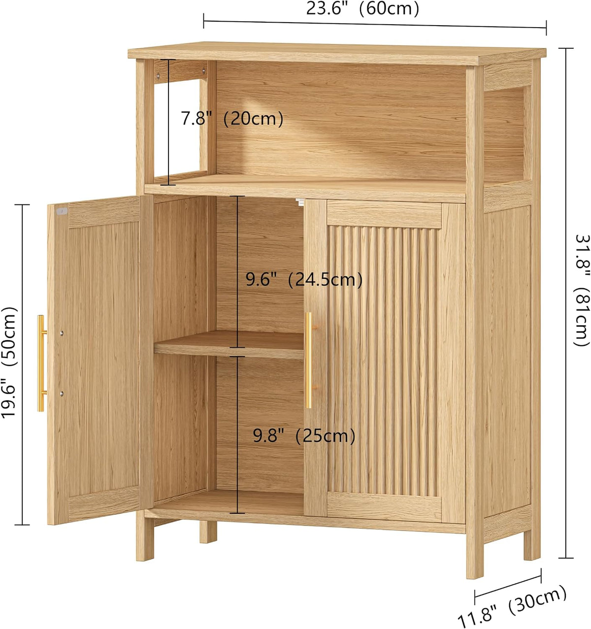 2-Door Bathroom Cabinet Oak