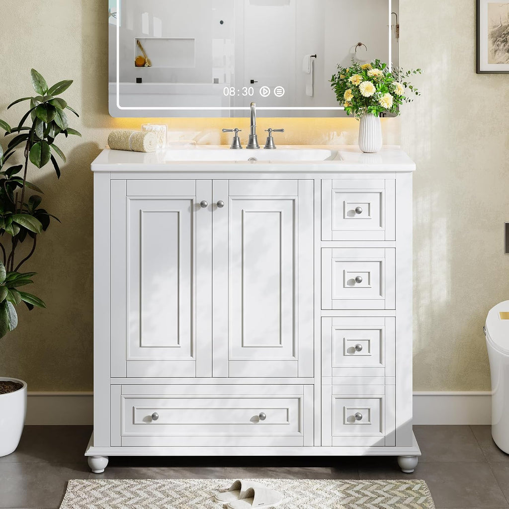 36" Freestanding Bathroom Vanity Grey