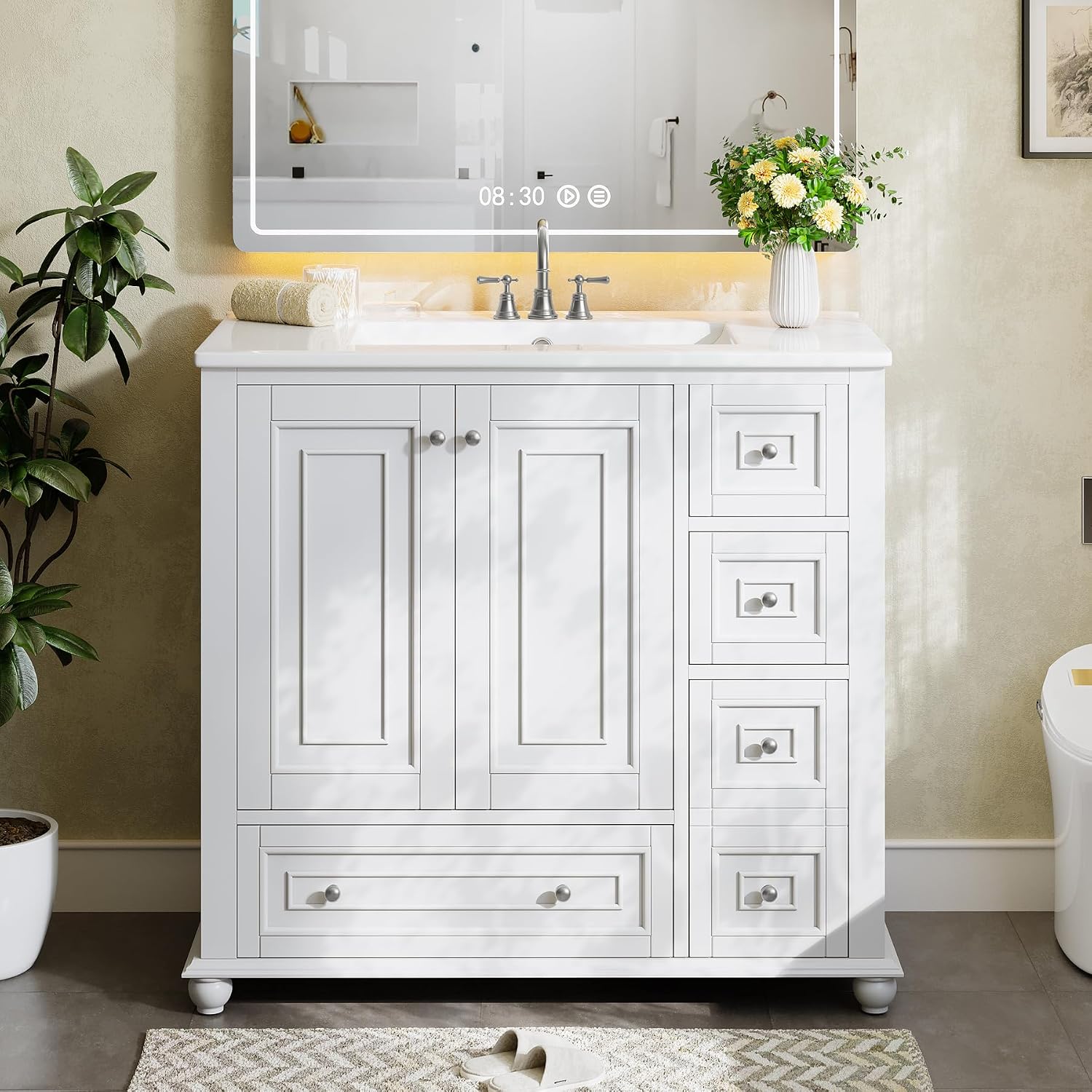 36" Freestanding Bathroom Vanity Grey