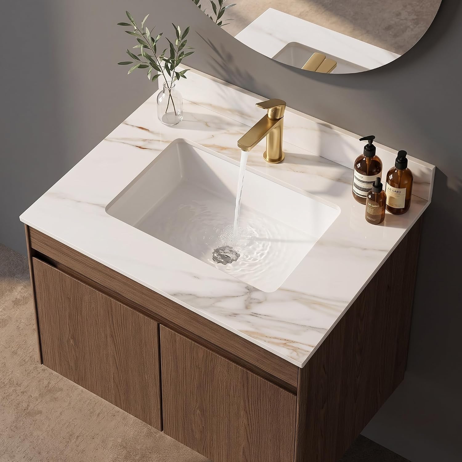 31" Marble Bathroom Vanity Top with Sink