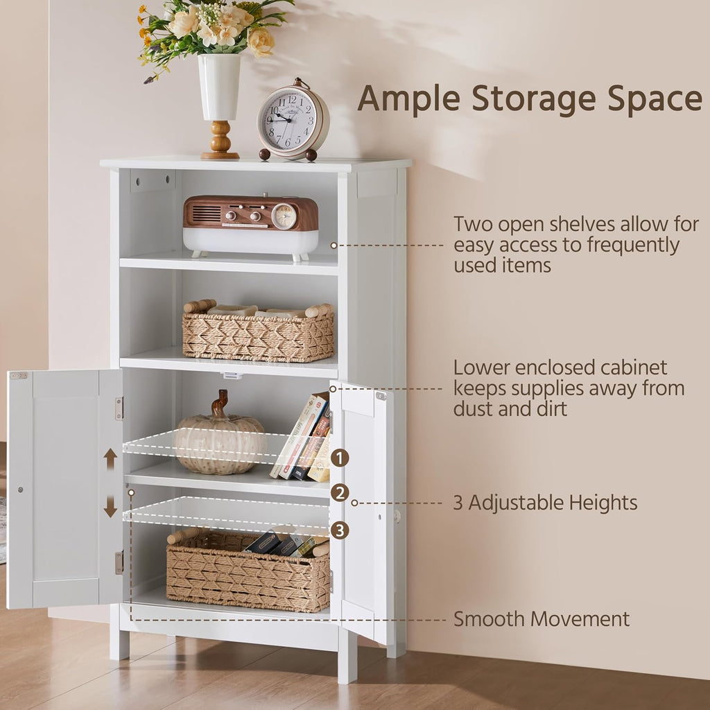 Beadboard Door Bathroom Cabinet White