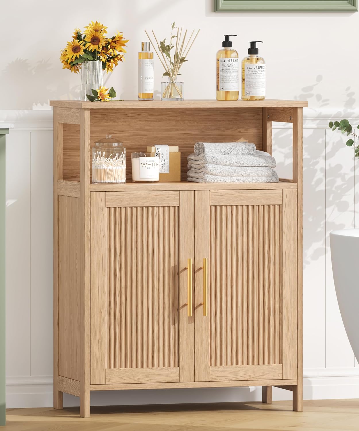 2-Door Bathroom Cabinet Oak