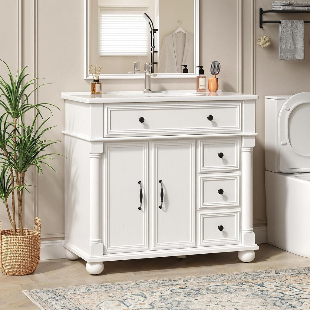 36" Freestanding Bathroom Vanity White