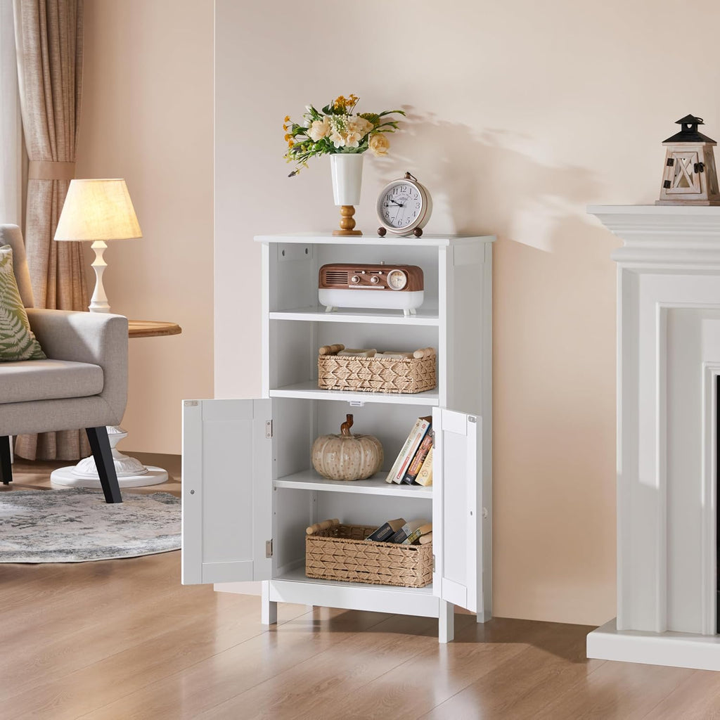 Beadboard Door Bathroom Cabinet White