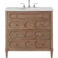 36" Reclaimed Gray Bathroom Vanity White Marble