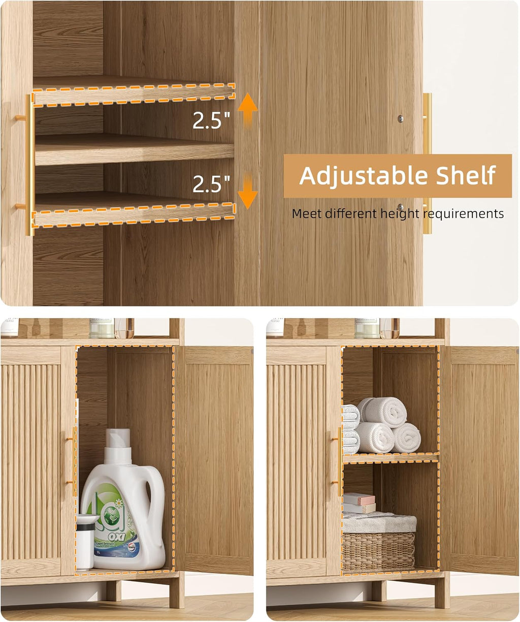2-Door Bathroom Cabinet Oak
