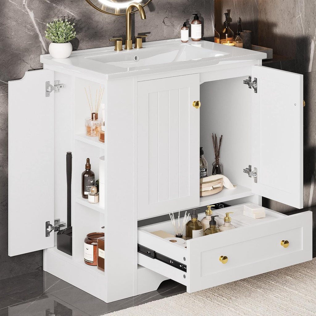30" Bathroom Vanity White