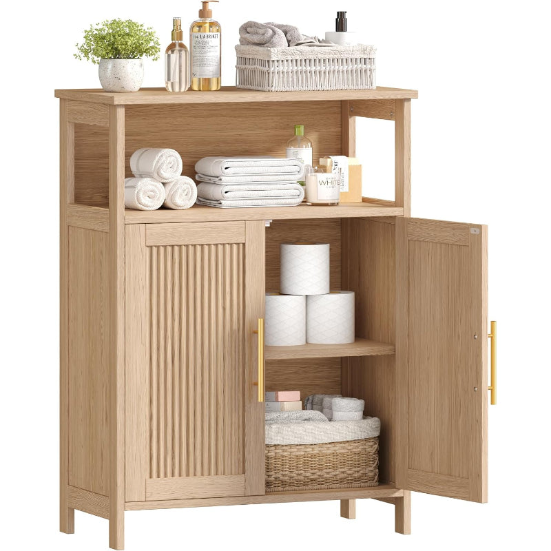 2-Door Bathroom Cabinet Oak