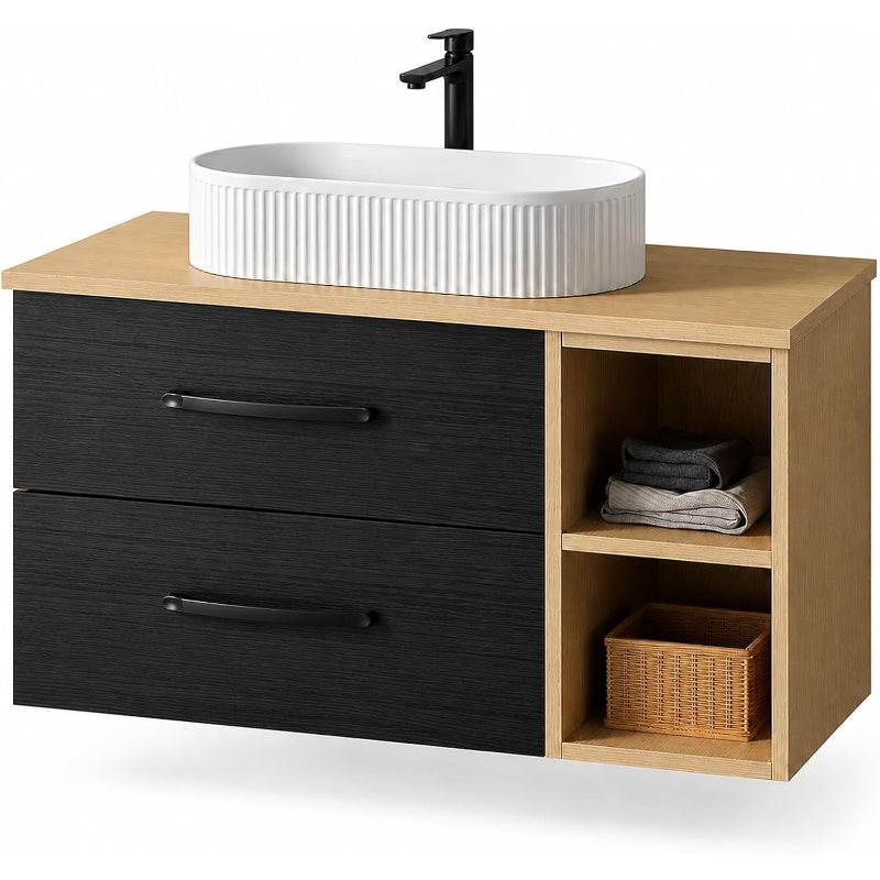 30" Floating Bathroom Vanity Black