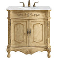 32" Bathroom Vanity Marble Top Antique Beige