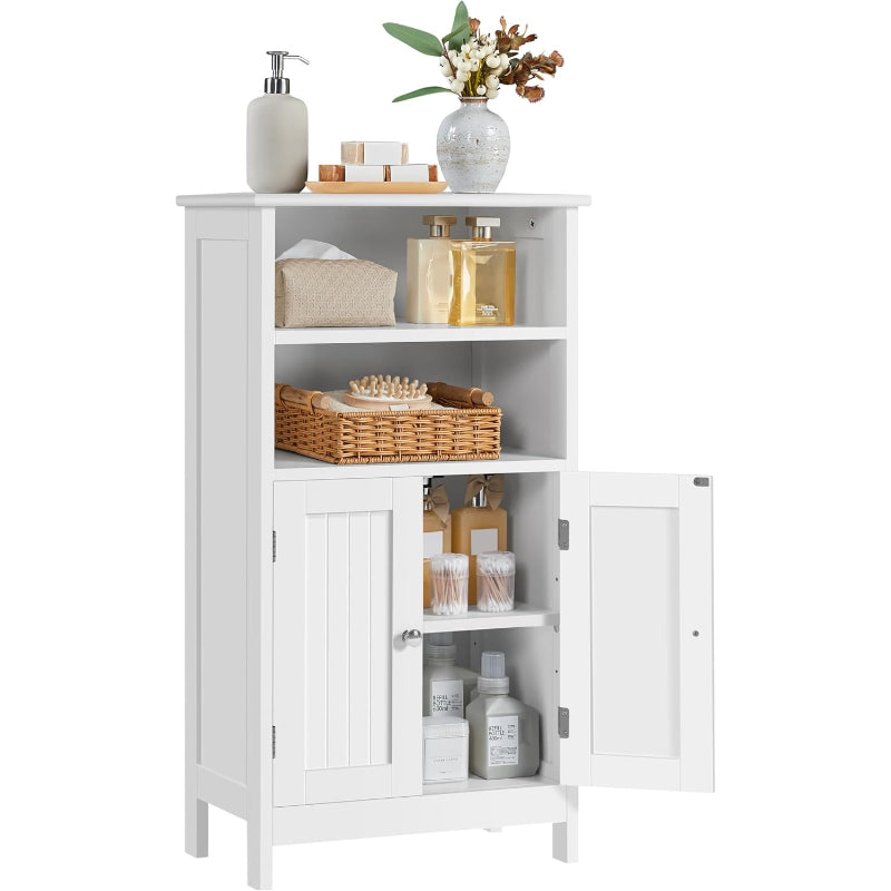 Beadboard Door Bathroom Cabinet White