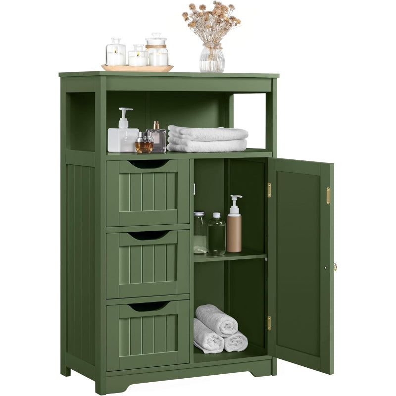 3-Drawer Bathroom Cabinet Green
